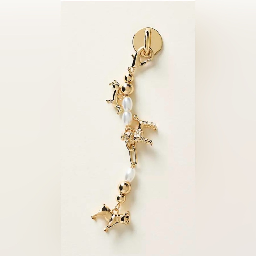 NWT Anthropologie Dog Party Beaded Phone Charm🐶